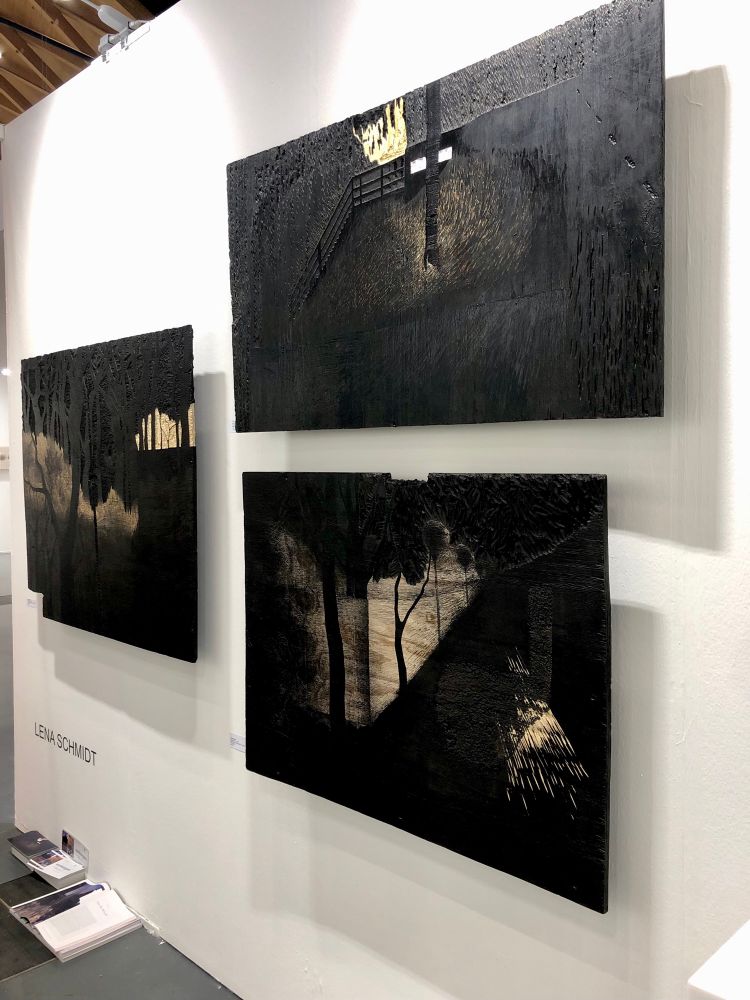 Lena Schmidts art works at the booth of Brouwer Edition Contemporary at art Karlsruhe 