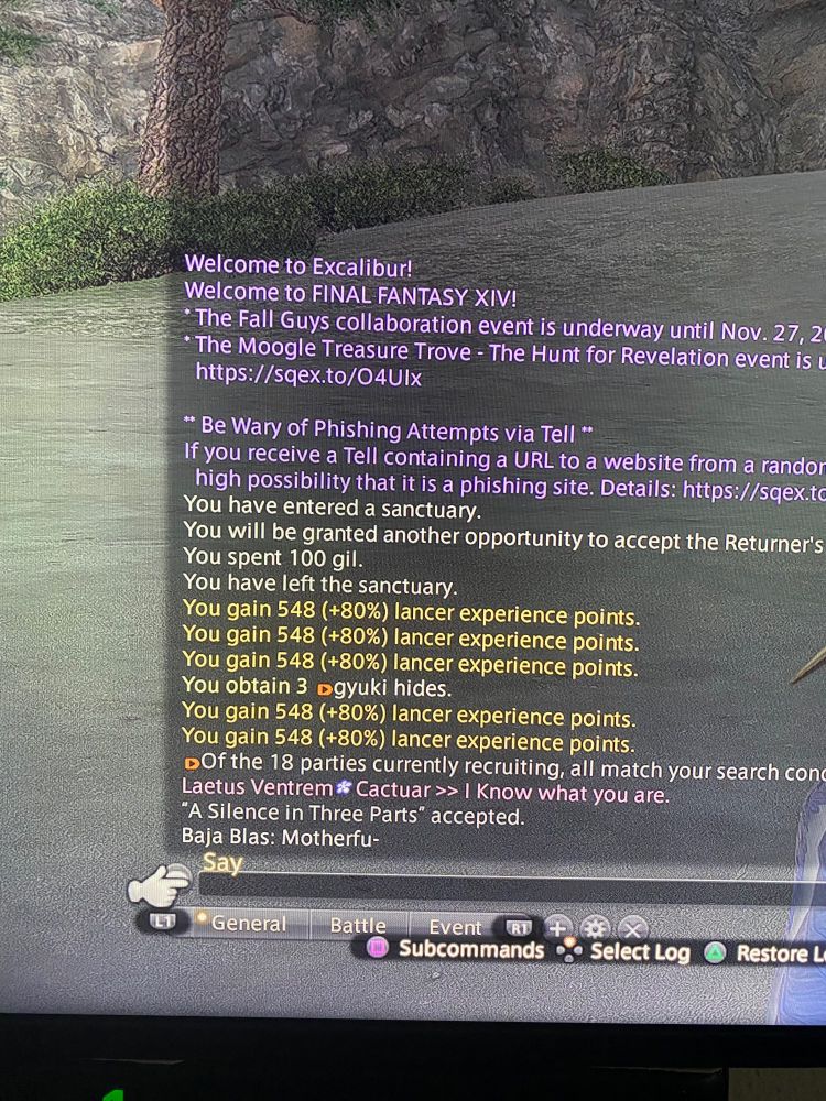 Laetus Ventrem * Cactuar >> I Know what you are.
"A Silence in Three Parts" accepted.
Baja Blas: Motherfu-