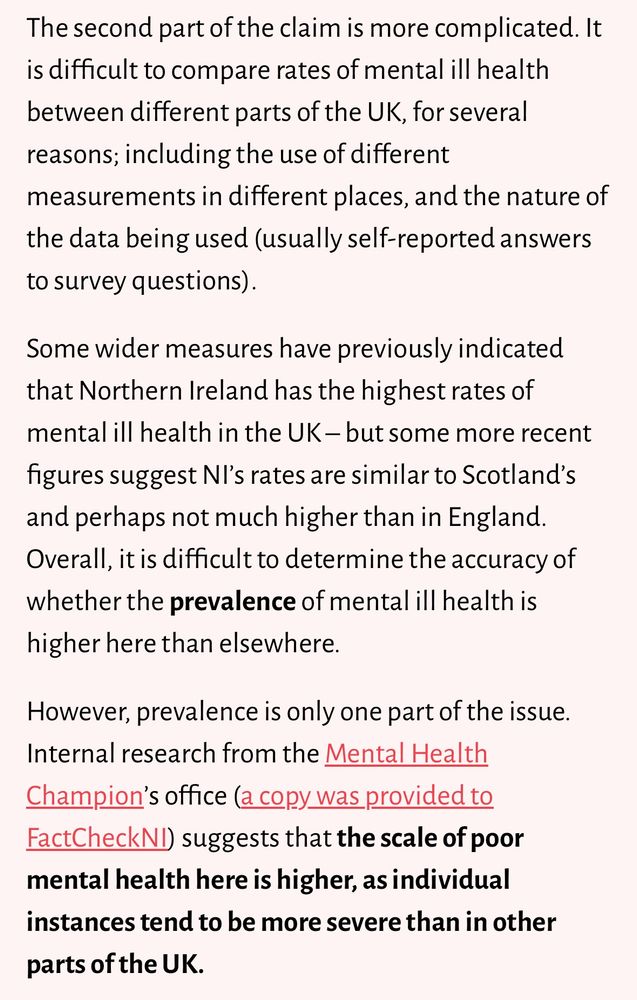 Screenshot from fact check ni report. 