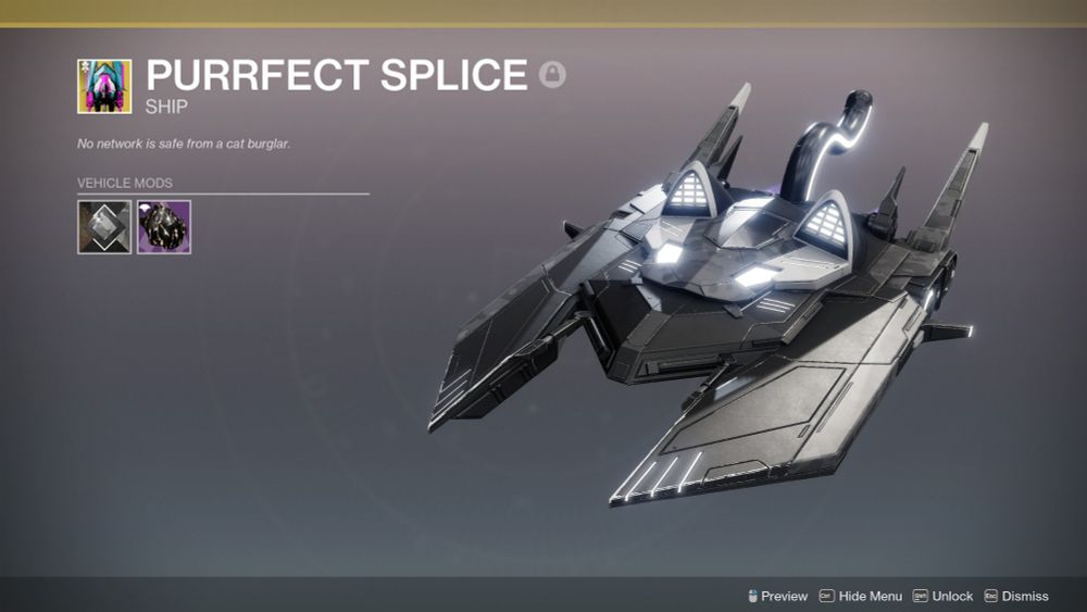 A destiny ship that looks like a cat