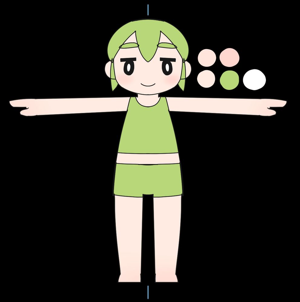 設計下書き。男の子にも女の子にも見える中性仕様に。