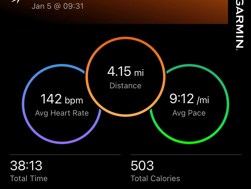 Garmin run summary