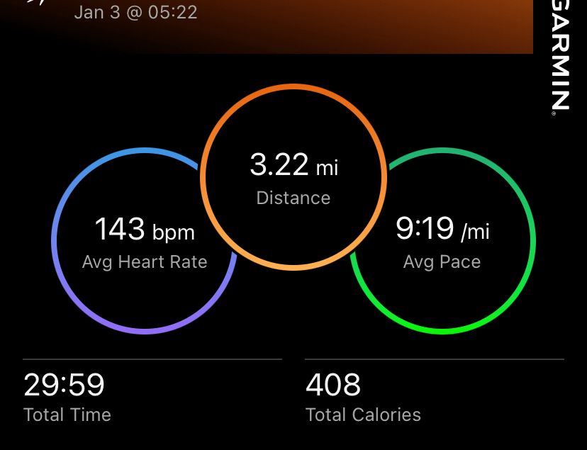 Garmin run summary