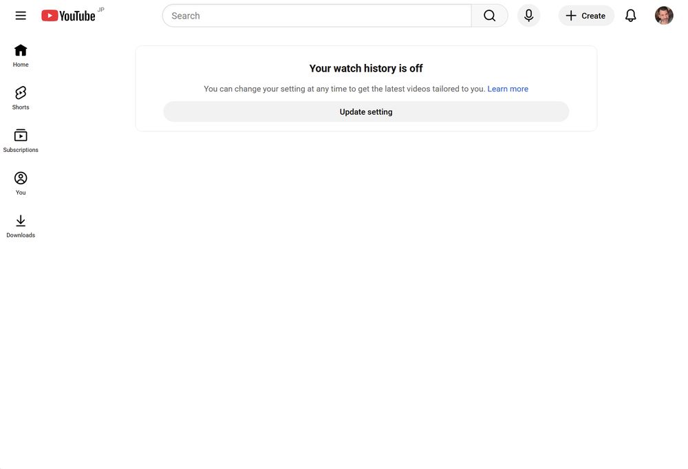 A blank "Home" page for YouTube which supposedly means YouTube isn't tracking my watch history and thus frees me from the constraints of some algorithm. But strictly speaking, between you and me, I don't trust that Google is telling me the whole truth here.