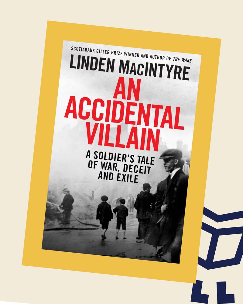 Graphic featuring cover image of MacIntyre's book "An Accidental Villain"