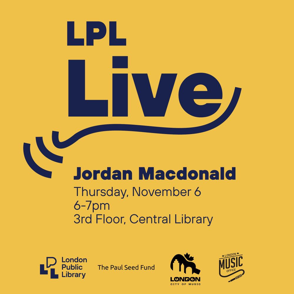 LPL Live
Jordan MacDonald

Thursday November 6, 6-7pm

3rd floor, Central Library
