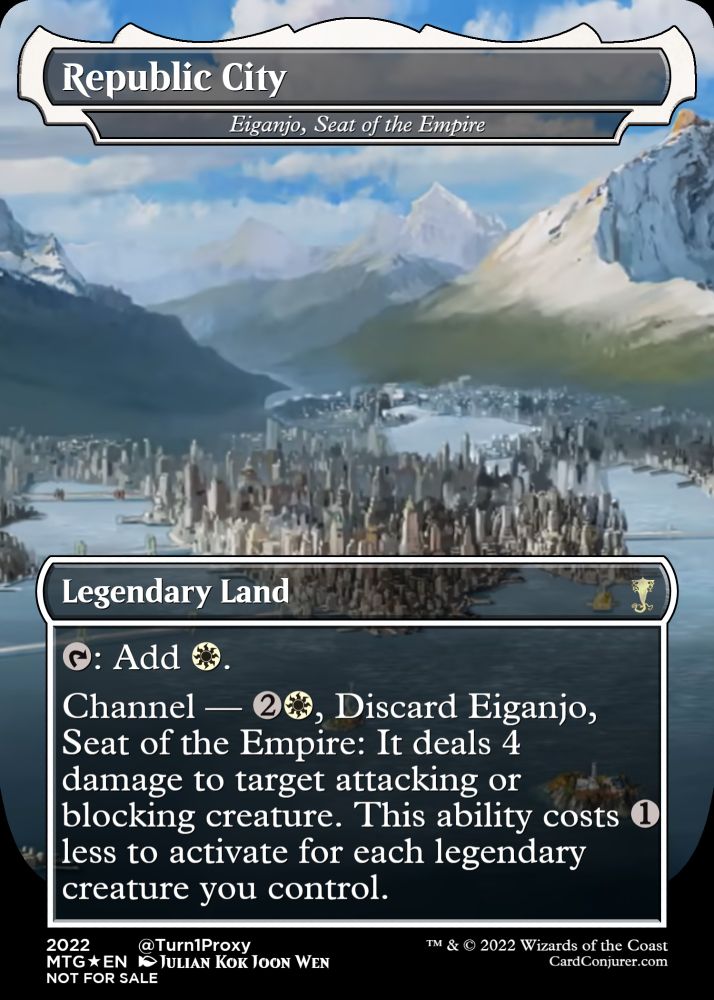 Altered Magic card: Eiganjo, Seat of the Empire as Republic City