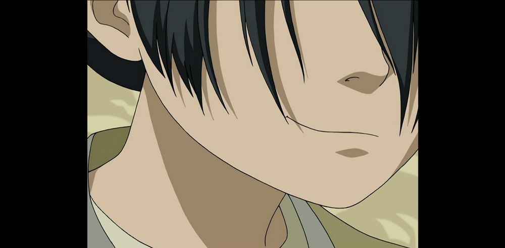 Screenshot of Tough smirking. 