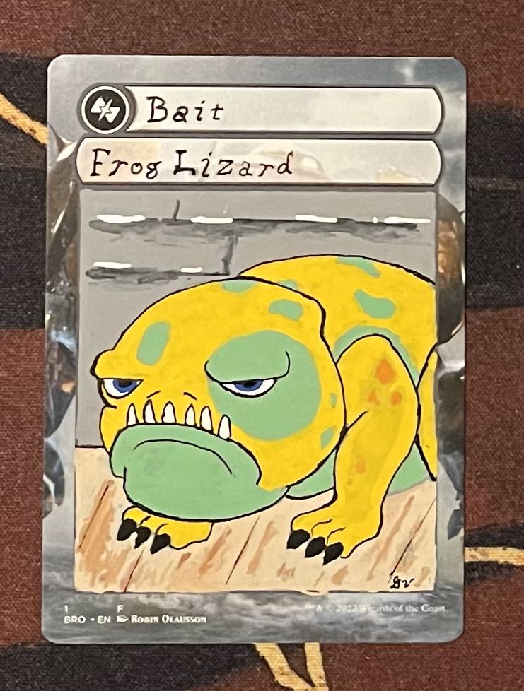 Helper token: Frog lizard with Bait from The Dragon Prince.