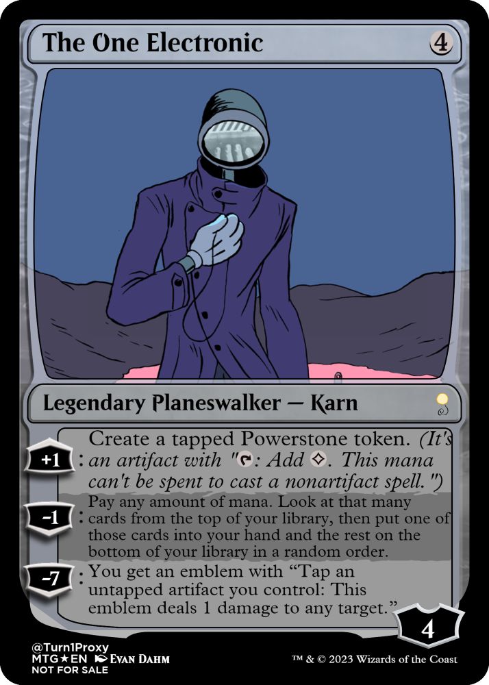 MtG proxy: Kar, Living Legacy as The One Electric