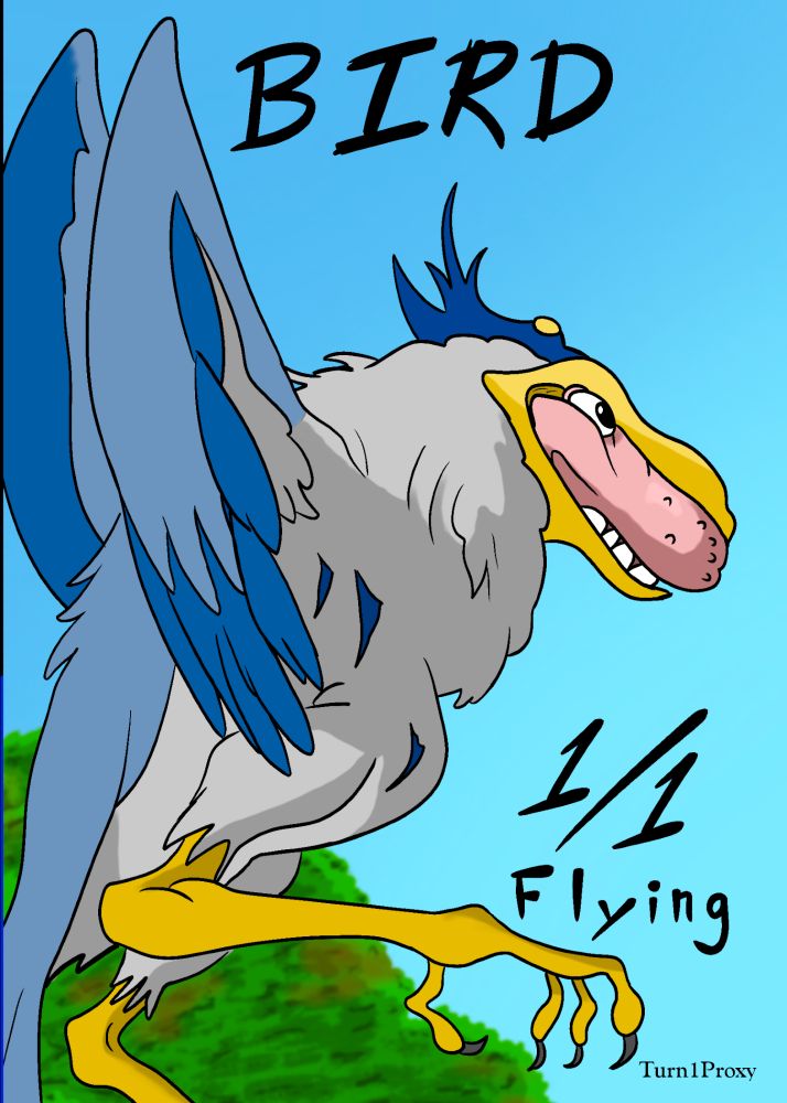 1/1 flying bird token. Ref from The Boy and the Heron. 