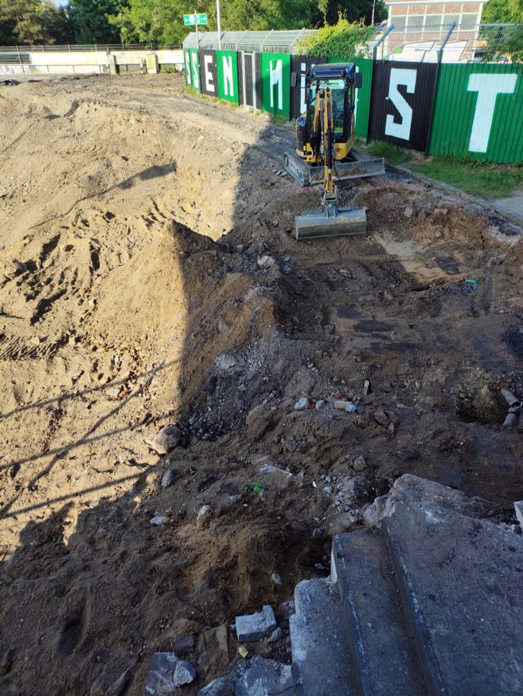 Blick ins Bauloch (Block O und N) von A aus aufgenommen 