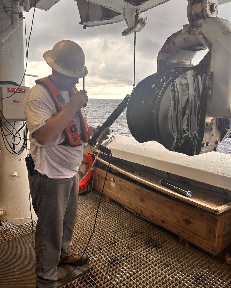 Training taking place aboard R/V Marcus G. Langseth during expedition 2510