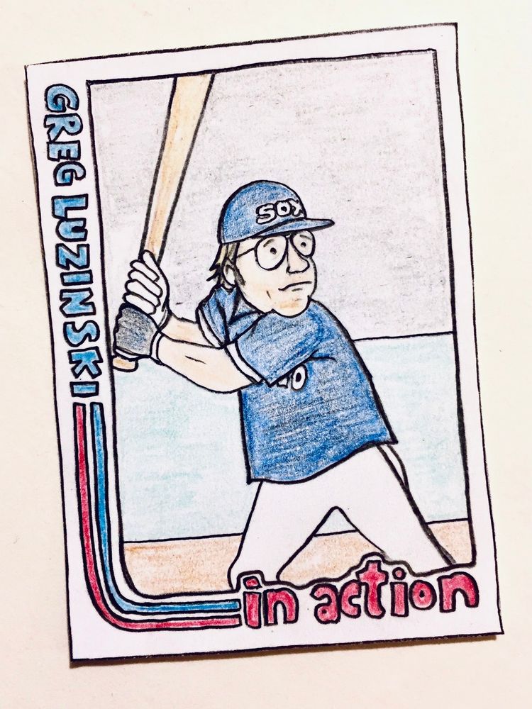 Colored-pencil card drawing of Greg Luzinski