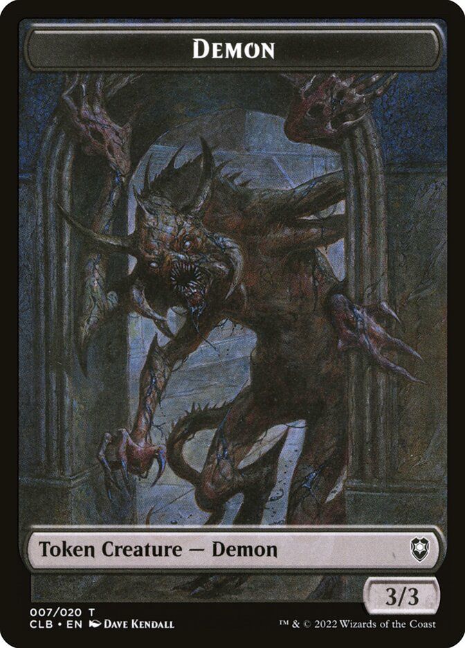 3/3 demon token that looks like he’s peeking in from a door frame like “hey guuuuuyyys”