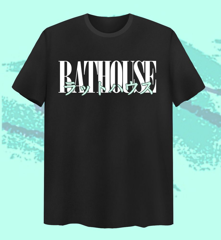 Rathouse Tshirt design.
The front shows the RATHOUSE text with overlaid Japanese saying the same (well it says rat house but yknow)