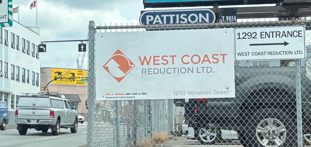Sign for West Coast Reduction Ltd. In Vancouver 