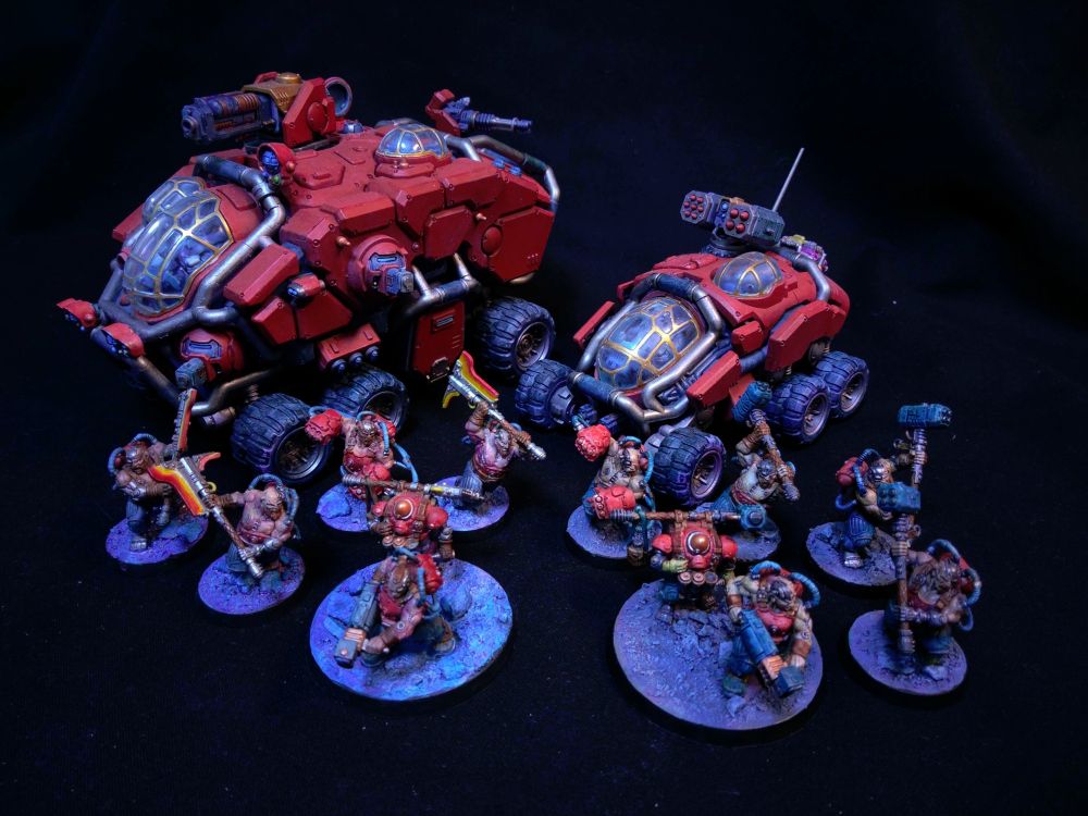 Votann vehicles and berserkers painted