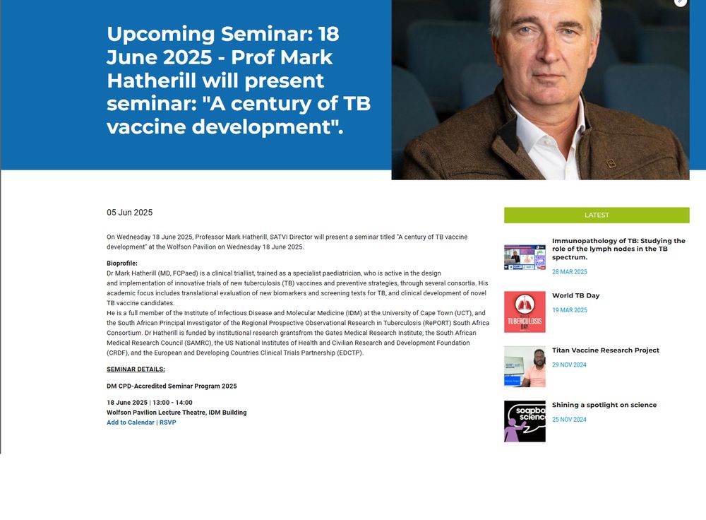 Seminar Mark Hatherill 18 June Century of TB vaccine Development