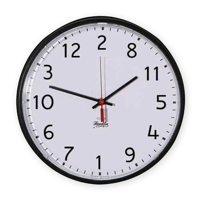Clock shows numbers eight eleven five four nine one seven six ten three twelve two instead of 1-12
