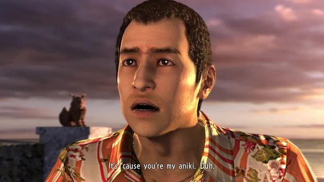 A screenshot of Rikiya from Yakuza 3.