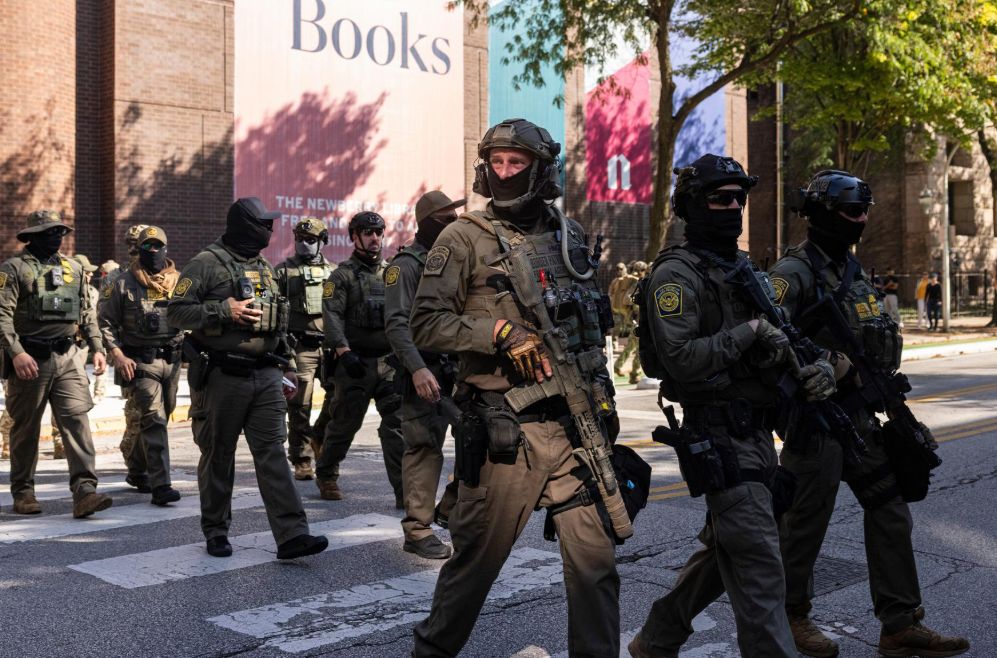 Dicks in camo, being dicks.