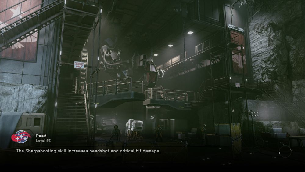 From the video game starfield - a large “mech” or large mechanised robot fighting vehicle/machine being constructed in an equally large and impressive factory, belonging to the ingame faction of the freestar collective