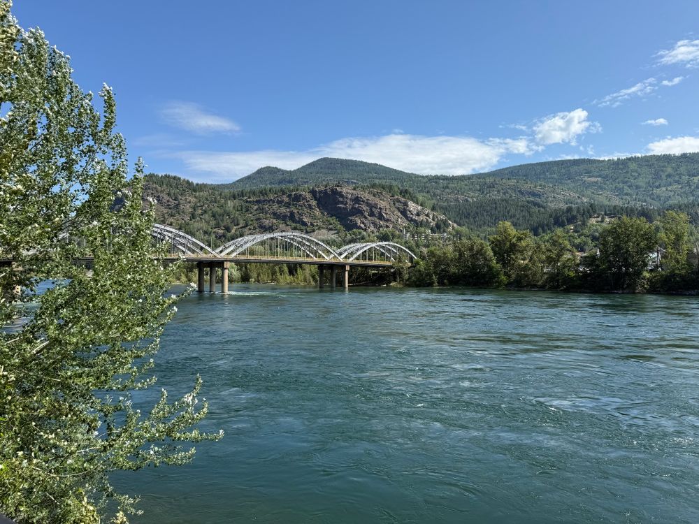 River and bridge in mountains 