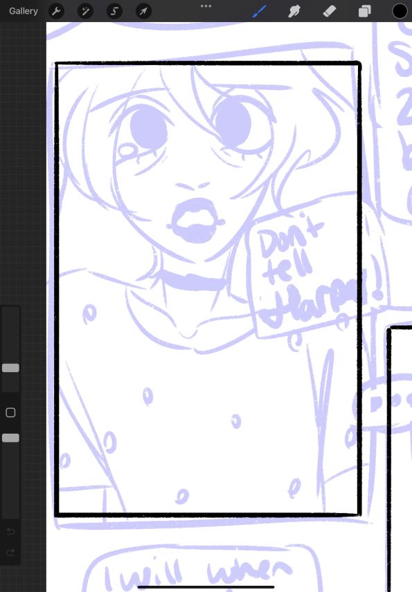 wren crying in a hospital gown saying "DON'T TELL HARPER!"