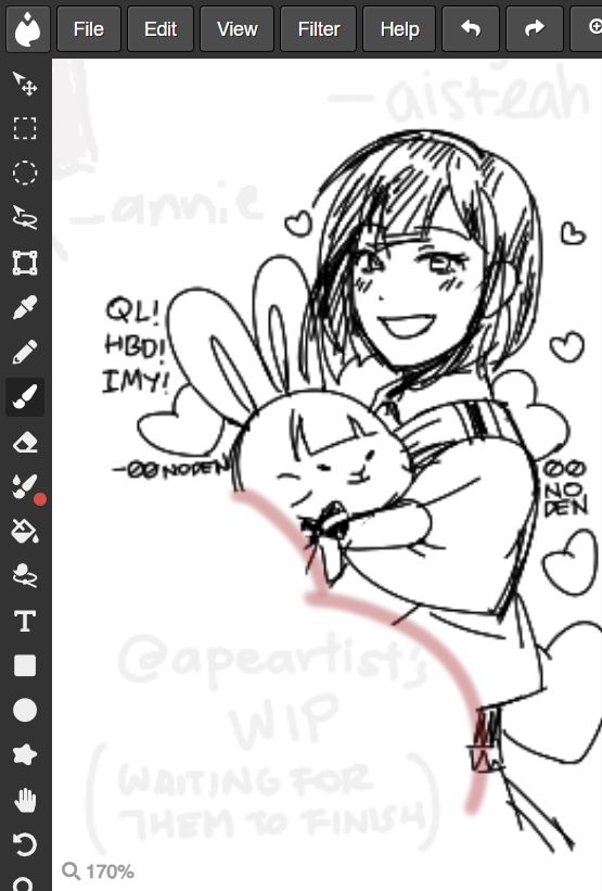 magma doodle of qiao ling (sgdlr), but crediting the neighboring artists and respectfully hiding art very close in proximity to my own since it's still a wip.. 