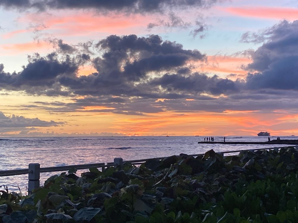 Sunset in Waikiki. 