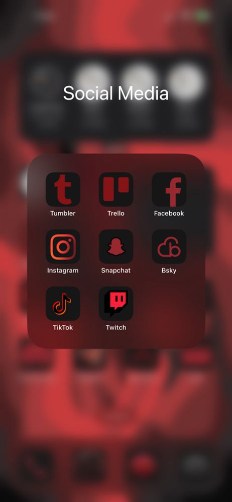 Red themed iPhone app icons