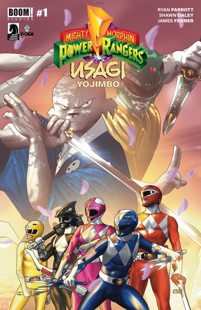 Cover for a fantastic crossover one-shot featuring the OG Power Rangers & Stan Saki’s classic Usagi Yojimbo. From Boom! Studios & the perfect creative team of Ryan Parrott & Shawn Daley