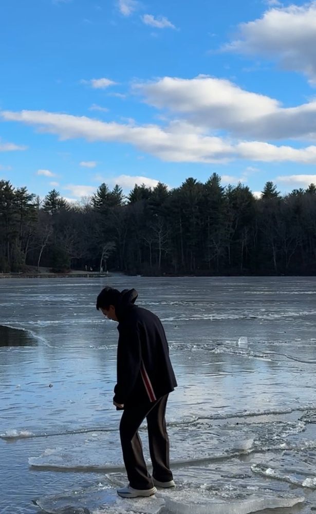 Me walking on ice