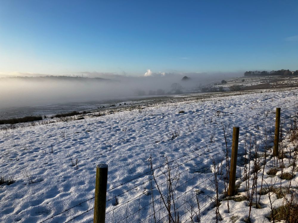 Freezing fog along the valley floor