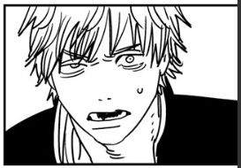 Denji from chainsaw man is astonished