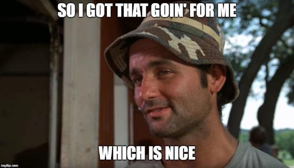 Bill Murray in Caddy Shack: "So I got that going for me, which is nice"