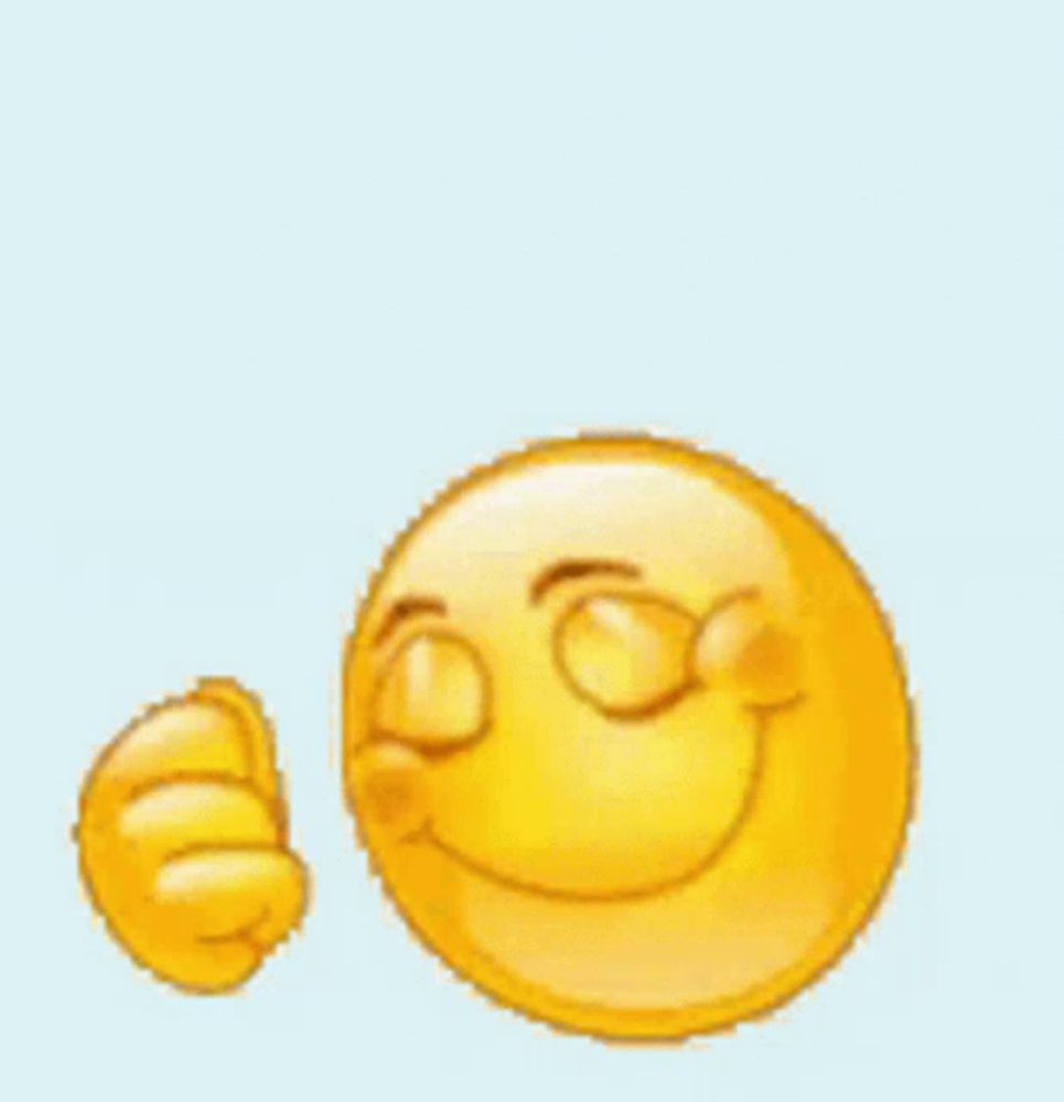 a smiling smiley face is giving a thumbs up