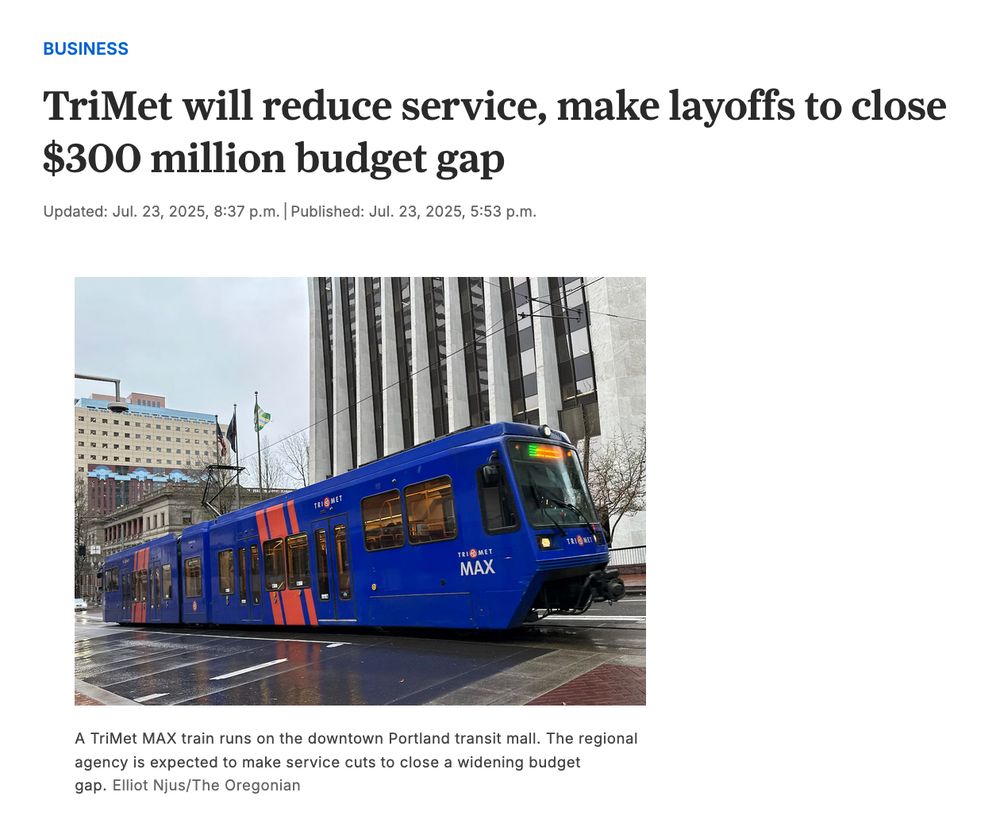 TriMet will reduce service, make layoffs to close $300 million budget gap
