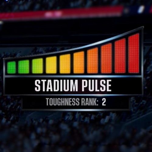 The stadium pulse meter from the NCAA football video games a colored bar going from green to Red that depicts how loud the crowd in the game is
