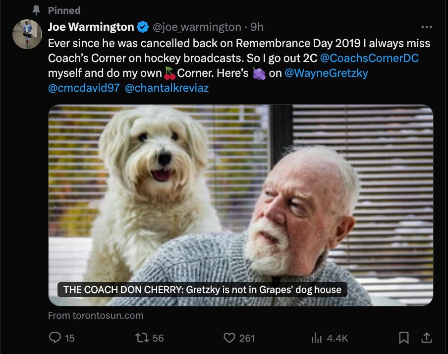 Joe Warmington tweet