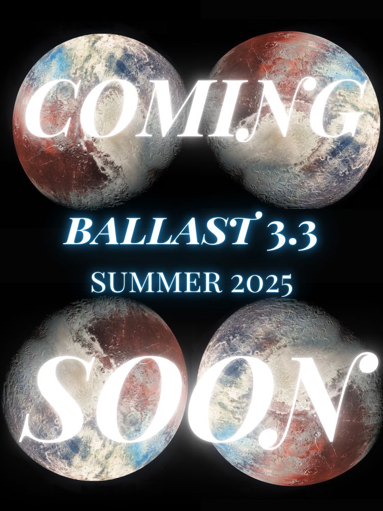 Cover of ballast issue 3.3. Four images of Pluto from NASA telescope