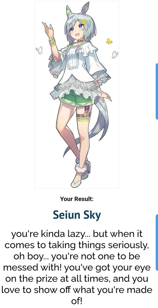 Umamusume quiz, I got Seiun Sky