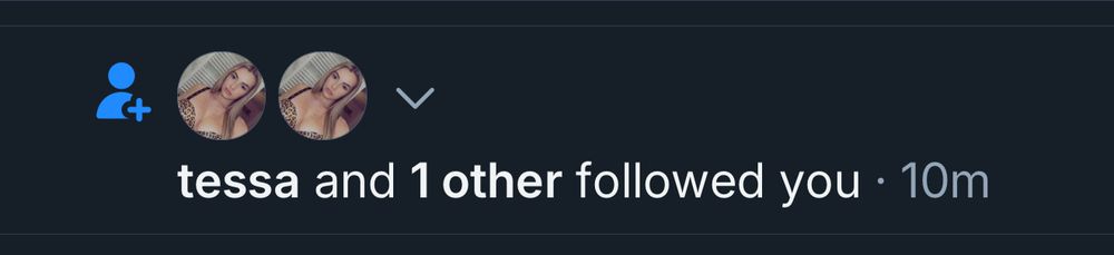 tessa and 1 other followed you

(they are both tessa)
