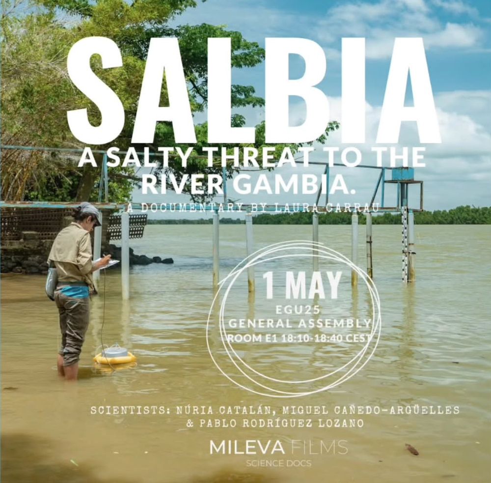 Announcement of projection of documentary "Salbia, a salinity threat to the river Gambia" during the EGU25 conference in Vienna. 
This will take place 1st of May 2025, 18:10, room E1 at the Conference Center.