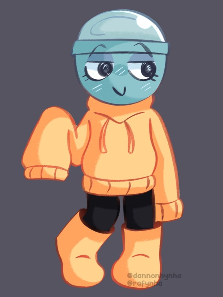 Fanart of Gigi from Dandy's World. She's using her Rainy Day skin. It's a full body of her standing on the center. Looking to the side. 