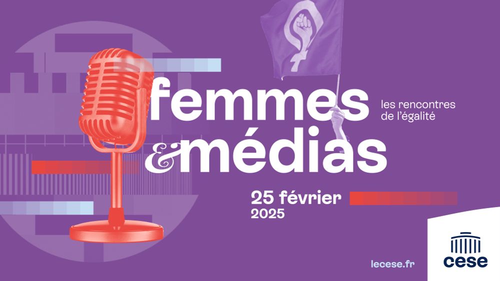 Femmes & médias : les rencontres de l'égalité le 25 février 2025
plus d'informations sur lecese.fr
Visuel violet avec un micro de radio rouge