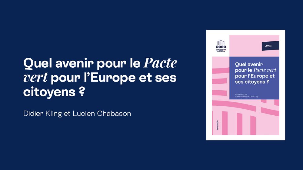 Visuel de l'avis "Quel avenir pour le Pacte vert pour l'Europe et ses citoyens ?" rapporté par Didier Kling et Lucien Chabason