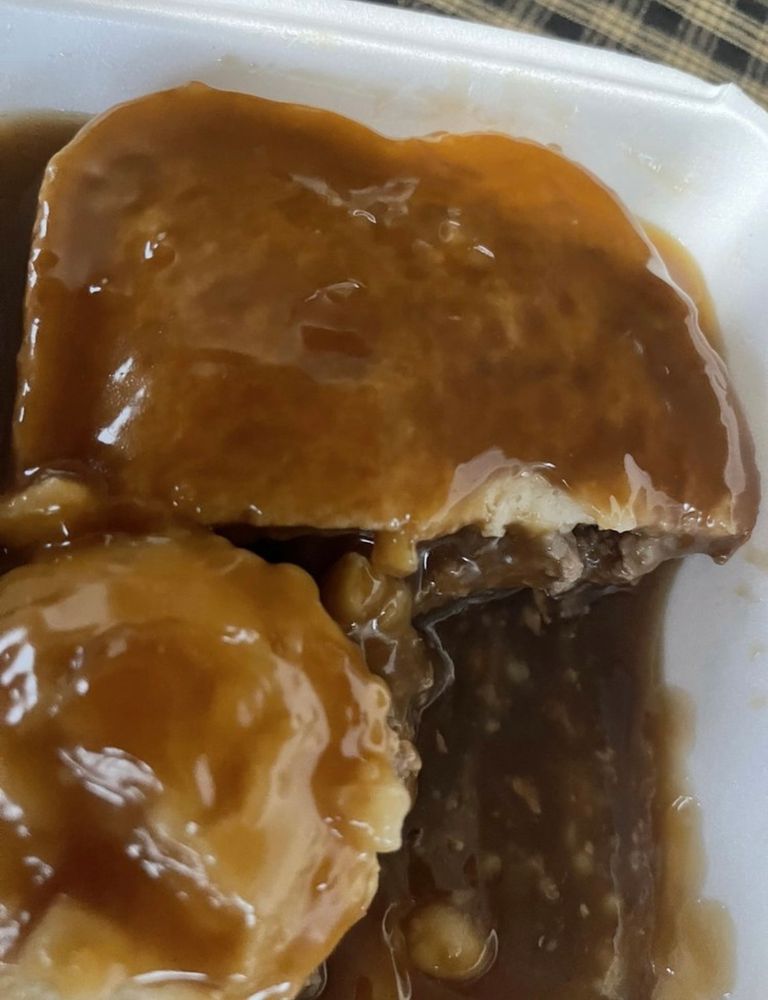 Shiny brown wet food 