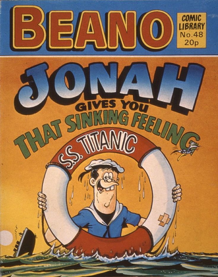 Front cover of the Beano comic showing their character Jonah